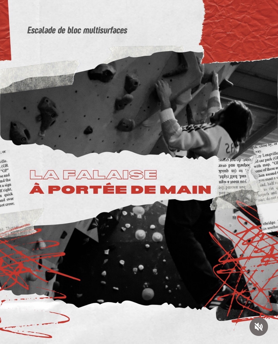 Affiche Escalade de bloc multisurfaces